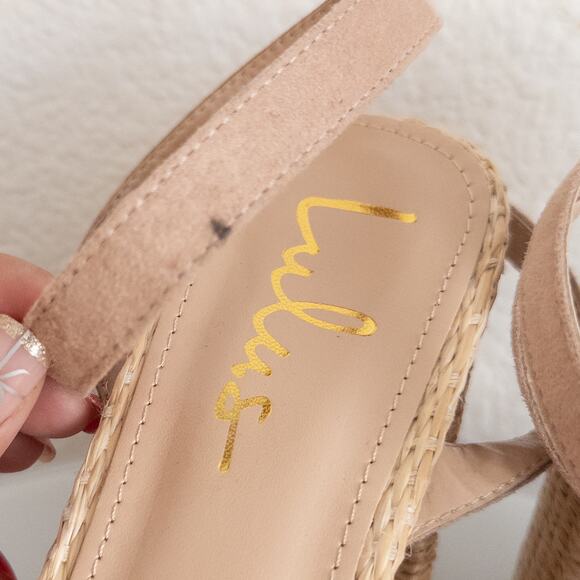 Lulus Raffia Platform Strappy Sandals Size 10 - Picture 5 of 7